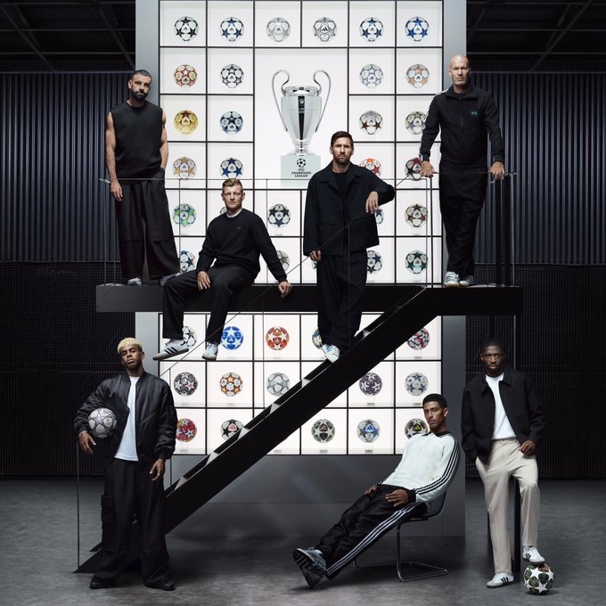 世俱杯买球-阿迪达斯发布与欧冠合作25周年海报：梅西、齐祖、萨拉赫等人出镜